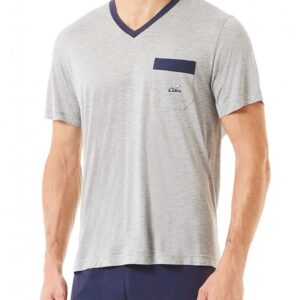 Pijama Modal Liso Manga Corta Gris Lohe