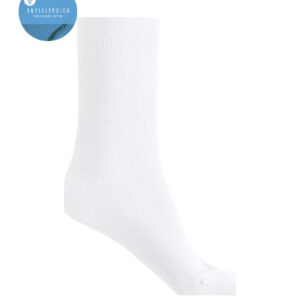 Calcetines de Algodón Mercerizado de Canalé - Antialérgico. Color Blanco. Punto Blanco