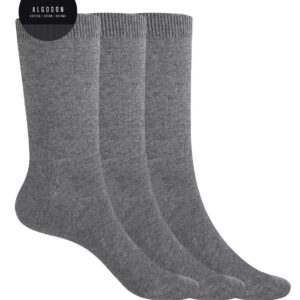 Pack de 3 Pares de Calcetines de Algodón Lisos - Basix- Punto Blanco. 16696-10