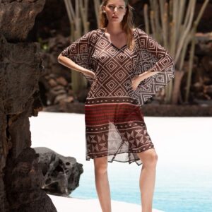 Kaftán Gasa Estampado Deidad. 63041.