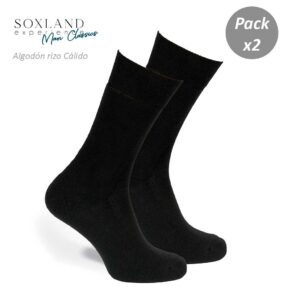 Pack de 2 Pares de Calcetines de Algodón Cálido Antipress con Rizo de Soxland. 020070