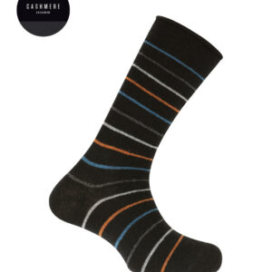 Calcetines de Cashmere/Lana Listas Puño Roulé de Punto Blanco. 73892