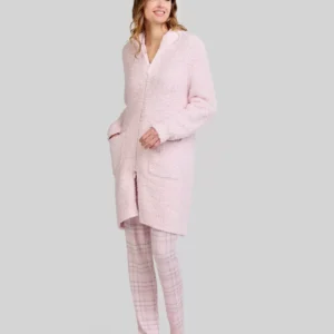 Bata de Mujer Abierta Rosa con Cremallera de Lohe. 251384