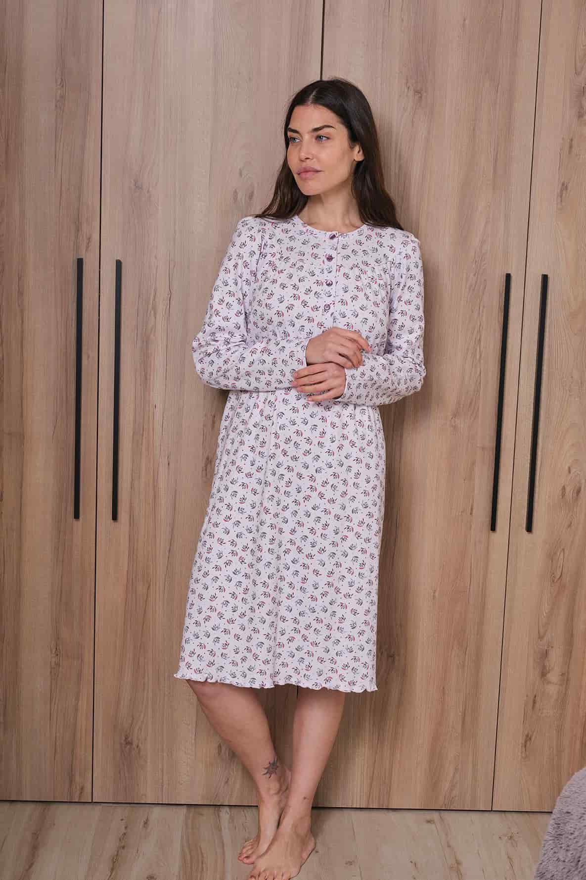 Camisón Señora Manga Larga Interlock de Muslher. 257603