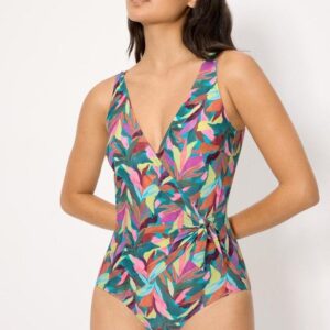 Bañador Reductor Ysabel Mora 83438 | Efecto Cruzado y Estampado Tropical | Control Abdominal