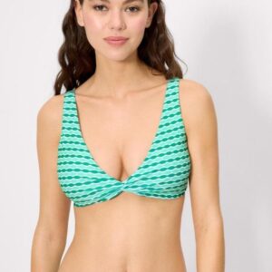 Top Bikini Triángulo Estampado Verde con Aro y Relleno - Sujeción Tirante Ancho - Ref. 83206