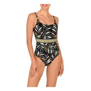 Bañador Tamouré Dolores Cortés: Estampado Tropical con Efecto Control Soft y Copa. 3453     B