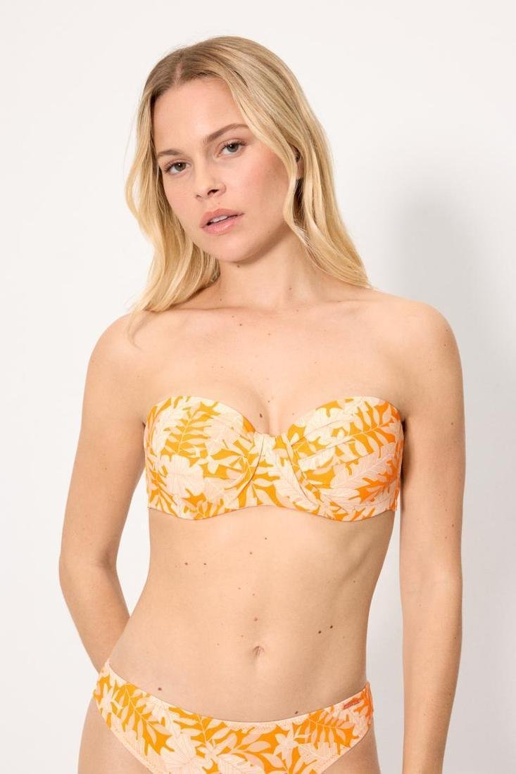 Top de Bikini Bandeau Estampado Ysabel Mora con Aro y Relleno | Ref. 83341