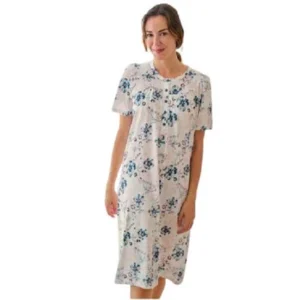 Camisón Muslher 269102 de Punto Liso y Algodón - Estampado Manga Corta