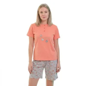 Pijama de Mujer Muslher Verano 266028 Salmón | Algodón 100% Natural