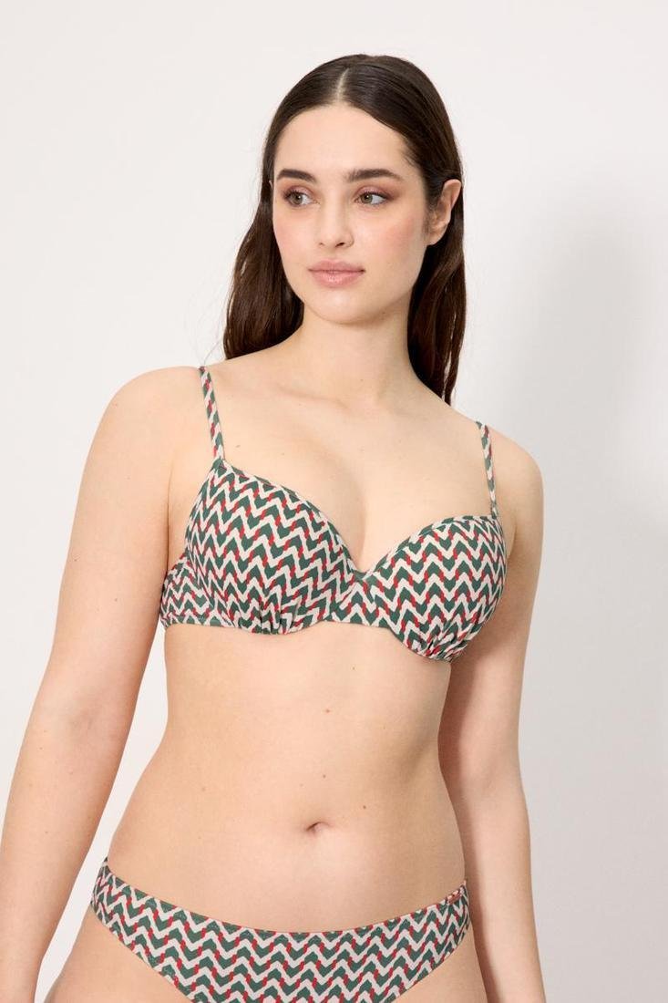 Sujetador de Bikini Copa C con Aro y Relleno Étnico Micropiqué Ysabel Mora 83328