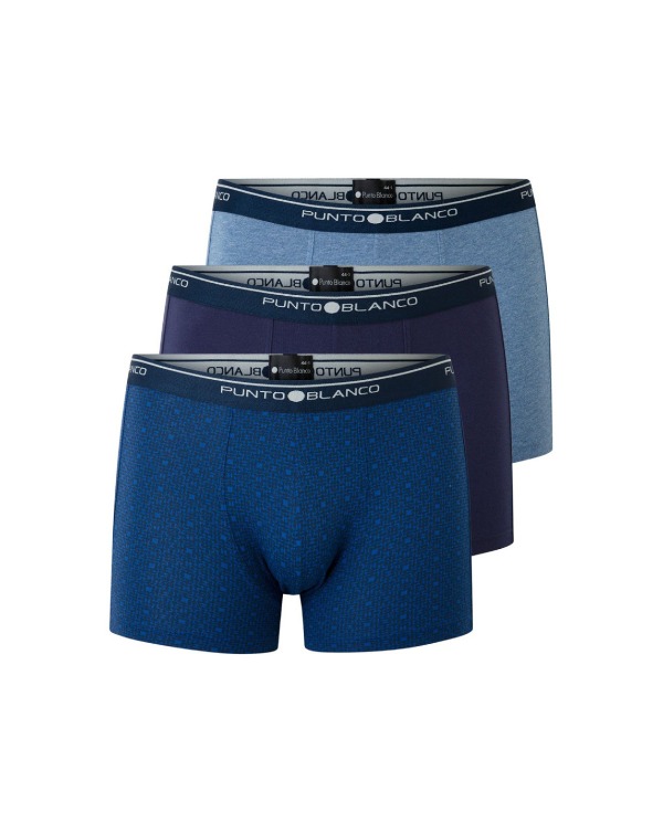 Pack de 3 Bóxers de Hombre de Algodón Elástico Punto Blanco Basix 53438